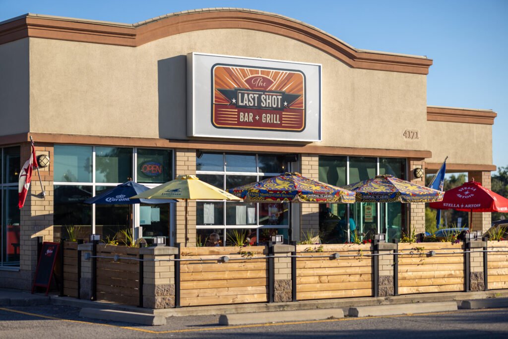 Exterior of The Last Shot Bar + Grill in Thornton